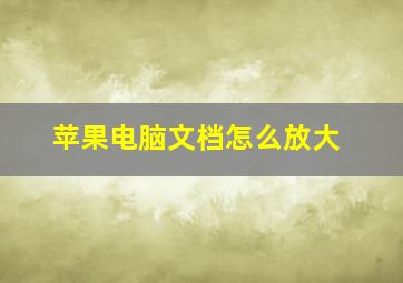 苹果电脑文档怎么放大