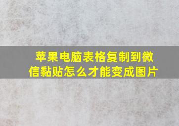 苹果电脑表格复制到微信黏贴怎么才能变成图片