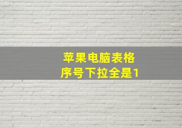 苹果电脑表格序号下拉全是1