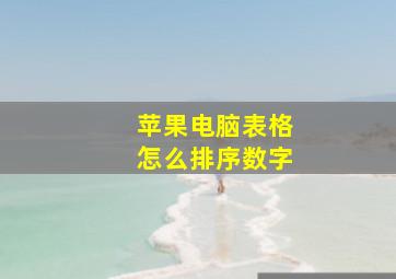 苹果电脑表格怎么排序数字