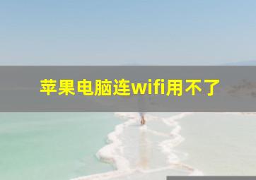 苹果电脑连wifi用不了