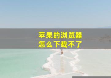 苹果的浏览器怎么下载不了