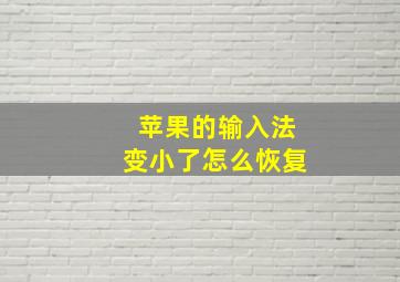 苹果的输入法变小了怎么恢复