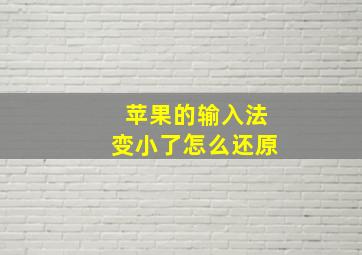 苹果的输入法变小了怎么还原