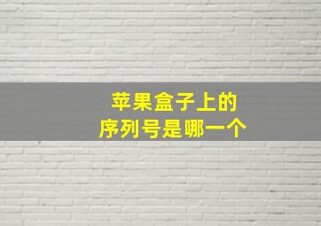 苹果盒子上的序列号是哪一个