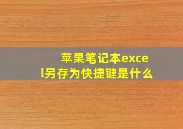 苹果笔记本excel另存为快捷键是什么