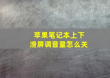 苹果笔记本上下滑屏调音量怎么关