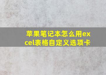 苹果笔记本怎么用excel表格自定义选项卡