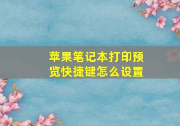 苹果笔记本打印预览快捷键怎么设置