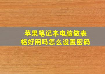 苹果笔记本电脑做表格好用吗怎么设置密码