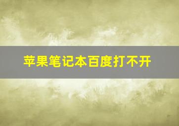 苹果笔记本百度打不开