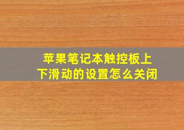 苹果笔记本触控板上下滑动的设置怎么关闭