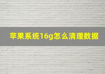 苹果系统16g怎么清理数据