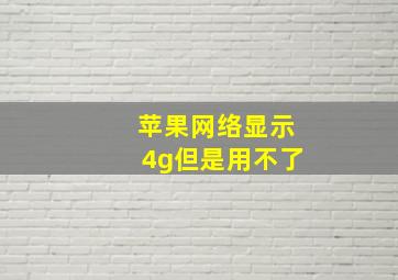 苹果网络显示4g但是用不了