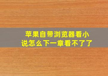 苹果自带浏览器看小说怎么下一章看不了了