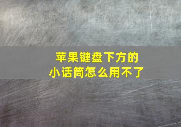 苹果键盘下方的小话筒怎么用不了