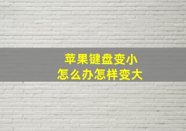 苹果键盘变小怎么办怎样变大