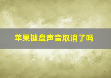 苹果键盘声音取消了吗