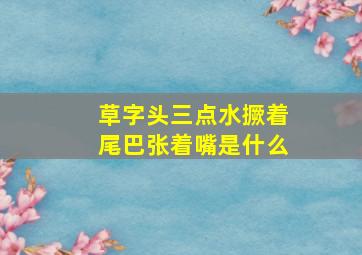 草字头三点水撅着尾巴张着嘴是什么