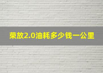 荣放2.0油耗多少钱一公里