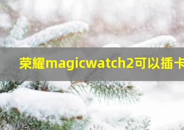 荣耀magicwatch2可以插卡吗