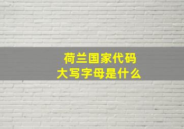 荷兰国家代码大写字母是什么