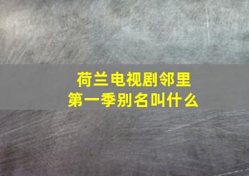 荷兰电视剧邻里第一季别名叫什么