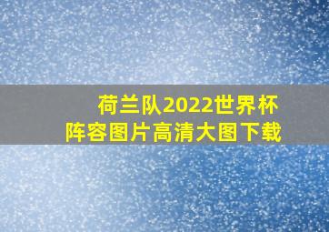 荷兰队2022世界杯阵容图片高清大图下载