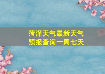 菏泽天气最新天气预报查询一周七天