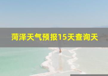 菏泽天气预报15天查询天