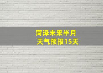 菏泽未来半月天气预报15天