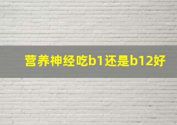 营养神经吃b1还是b12好