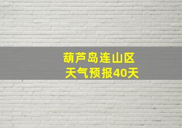 葫芦岛连山区天气预报40天