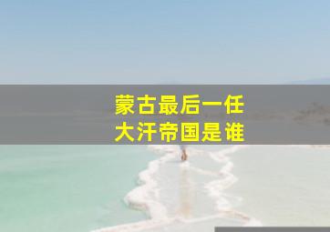 蒙古最后一任大汗帝国是谁