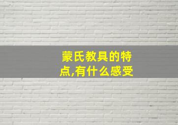 蒙氏教具的特点,有什么感受