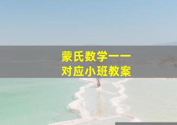 蒙氏数学一一对应小班教案