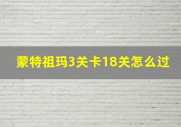 蒙特祖玛3关卡18关怎么过