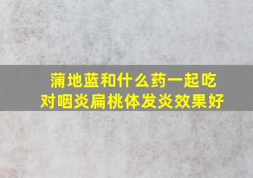 蒲地蓝和什么药一起吃对咽炎扁桃体发炎效果好