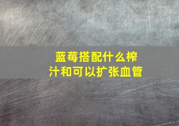 蓝莓搭配什么榨汁和可以扩张血管