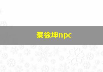 蔡徐坤npc