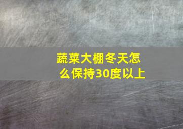 蔬菜大棚冬天怎么保持30度以上