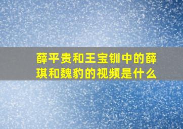 薛平贵和王宝钏中的薛琪和魏豹的视频是什么