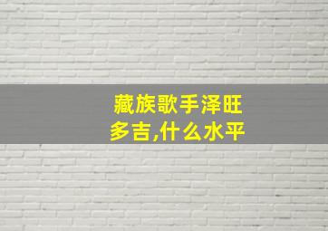 藏族歌手泽旺多吉,什么水平