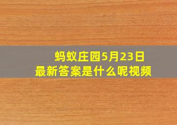 蚂蚁庄园5月23日最新答案是什么呢视频