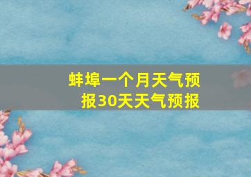 蚌埠一个月天气预报30天天气预报