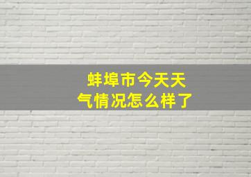 蚌埠市今天天气情况怎么样了