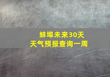 蚌埠未来30天天气预报查询一周