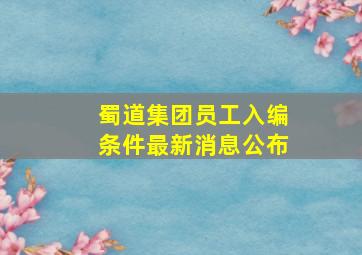 蜀道集团员工入编条件最新消息公布