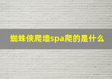 蜘蛛侠爬墙spa爬的是什么