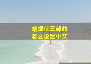 蝙蝠侠三部曲怎么设置中文